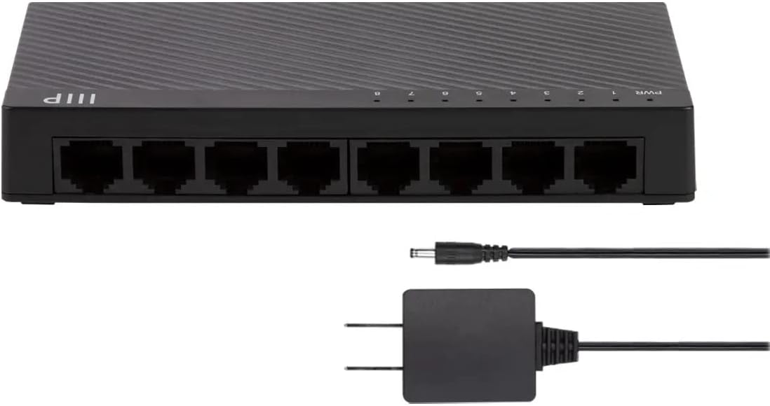 Monoprice 8-Port Fast Ethernet Unmanaged Network Switch - 10/100Mbps, Compact, Desktop or Wall Mount, Plug-N-Play