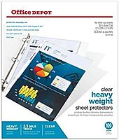 Office Depot Heavyweight Sheet Protectors, 8 1/2in. x 11in., Clear, Pack Of 100, OD491658