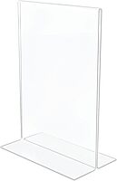Office Depot Brand Stand-Up Sign Holder, Vertical, 7inH x 5inW, Clear, 69101