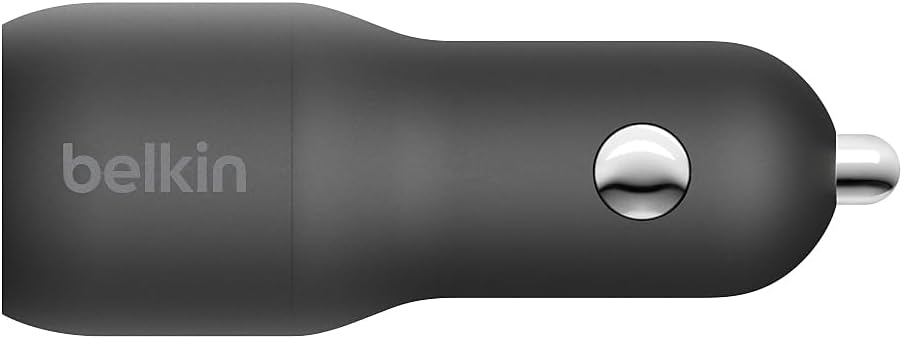 Belkin 37 Watt Dual USB Car Charger - Power Delivery 25W USB C Port & 12W USB A Port for PPS Charging Apple iPhone 14