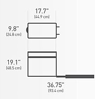 simplehuman Under-Cabinet and In-Cabinet Pull-Out Trash & Recycling Bin, Heavy-Duty Steel Frame