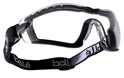 Bollé Safety 254-CB-40091 Cobra Dust Safety Goggles with Strap, Foam Padding and Clear Anti-Fog Lens