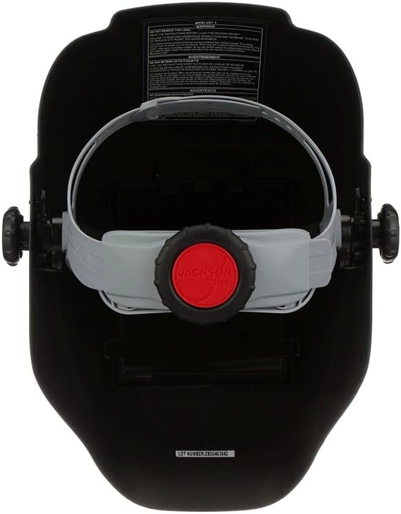 Welding Helmet: Black, Thermoplastic, Shade 10, Ratchet Adjustment