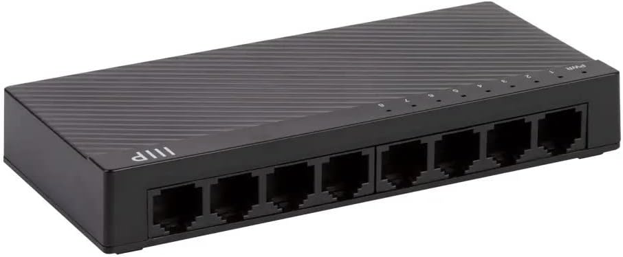 Monoprice 8-Port Fast Ethernet Unmanaged Network Switch - 10/100Mbps, Compact, Desktop or Wall Mount, Plug-N-Play