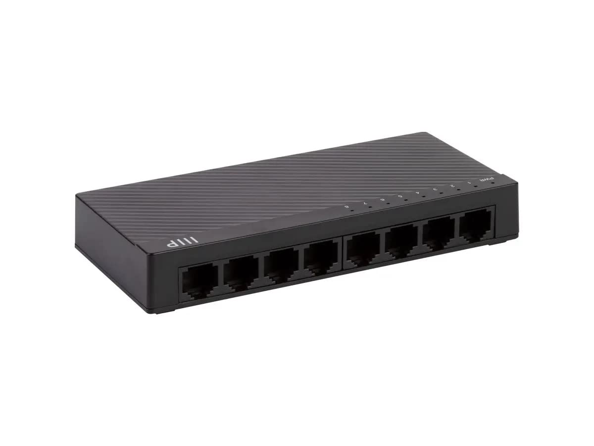 Monoprice 8-Port Fast Ethernet Unmanaged Network Switch - 10/100Mbps, Compact, Desktop or Wall Mount, Plug-N-Play