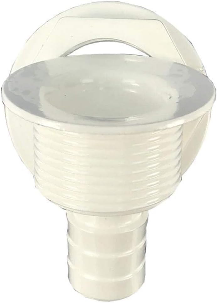 T-H Marine Straight Barbed All-Purpose Drain - White