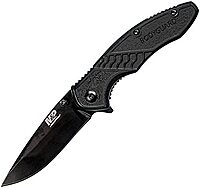 Smith & Wesson M&P Bodyguard 6.5in Stainless Steel Folding Knife with 2.75in Clip Point Blade and Nylon Handle for Outdoor, Tactical, Survival and EDC, Multicolor,Black