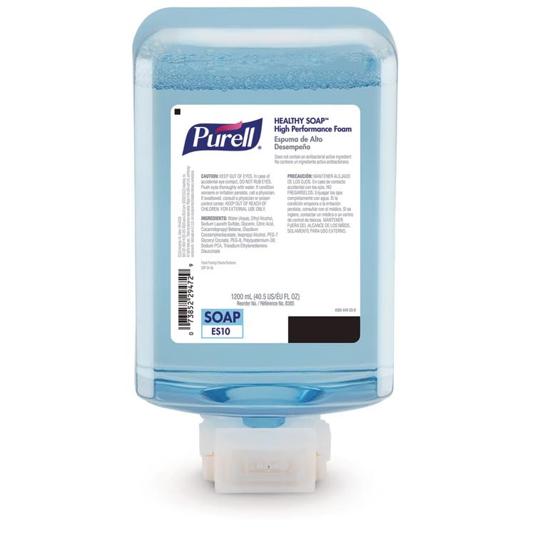 PURELL HEALTHY SOAP With CLEAN RELEASE Technology Foam ES10 Refills, Fragrance Free, 1200 mL, Clear, Case Of 2 Refills