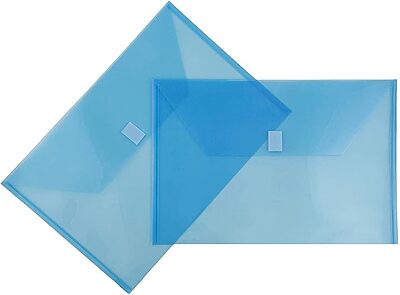 JAM PAPER Plastic Booklet Envelopes with Hook & Loop Closure - Pack of 12