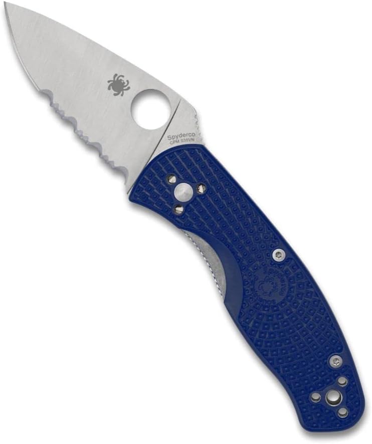 Spyderco Persistence Lightweight Folding Pocket Knife with 2.75 Inch CPM S35VN Steel Blade and Blue FRN Handle