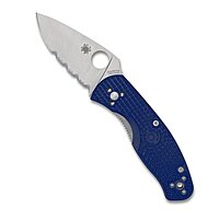 Spyderco Persistence Lightweight Folding Pocket Knife with 2.75 Inch CPM S35VN Steel Blade and Blue FRN Handle - CombinationEdge - C136PSBL