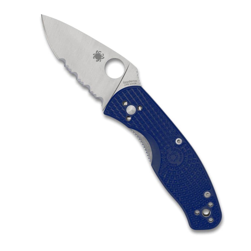 Spyderco Persistence Lightweight Folding Pocket Knife with 2.75 Inch CPM S35VN Steel Blade and Blue FRN Handle