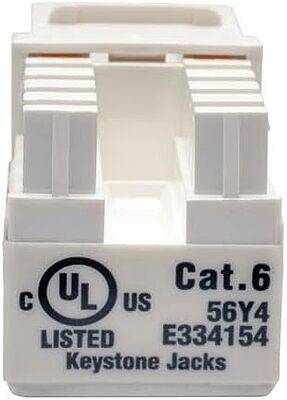 TRIPP LITE Cat6/5e White Wallplate Keystone Jack, Punch-Down/RJ45 F TAA GSA (N238-001-WH)