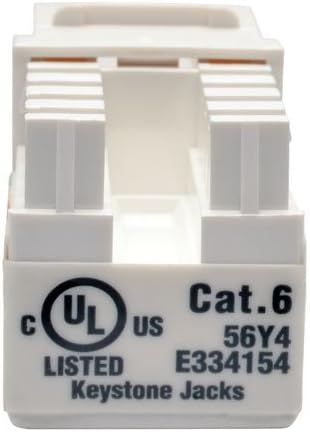 TRIPP LITE Cat6/5e White Wallplate Keystone Jack, Punch-Down/RJ45 F TAA GSA (N238-001-WH)