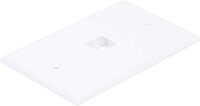 Monoprice Keystone Wall Plate - 1 Port, Single Gang, Screws Included, White White Wall Plate