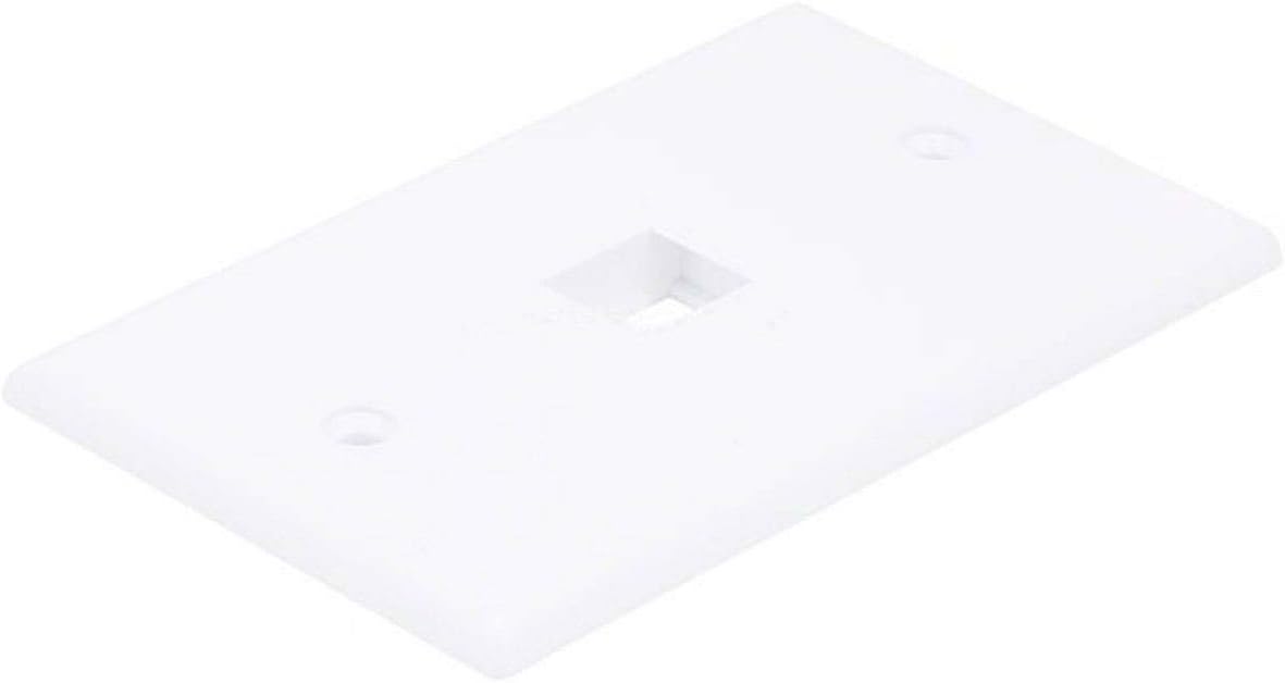 Monoprice Keystone Wall Plate - 1 Port, Single Gang, Screws Included, White White Wall Plate