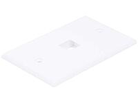 Monoprice Keystone Wall Plate - 1 Port, Single Gang, Screws Included, White White Wall Plate