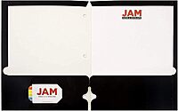 JAM PAPER Laminated Two-Pocket Glossy 3-Hole Letter Size Folders