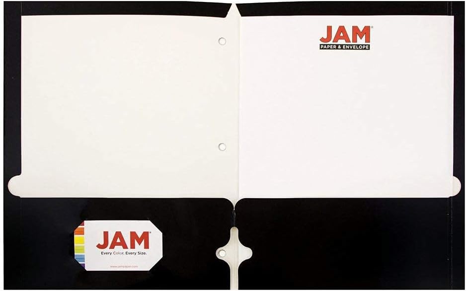 JAM PAPER Laminated Two-Pocket Glossy 3-Hole Letter Size Folders