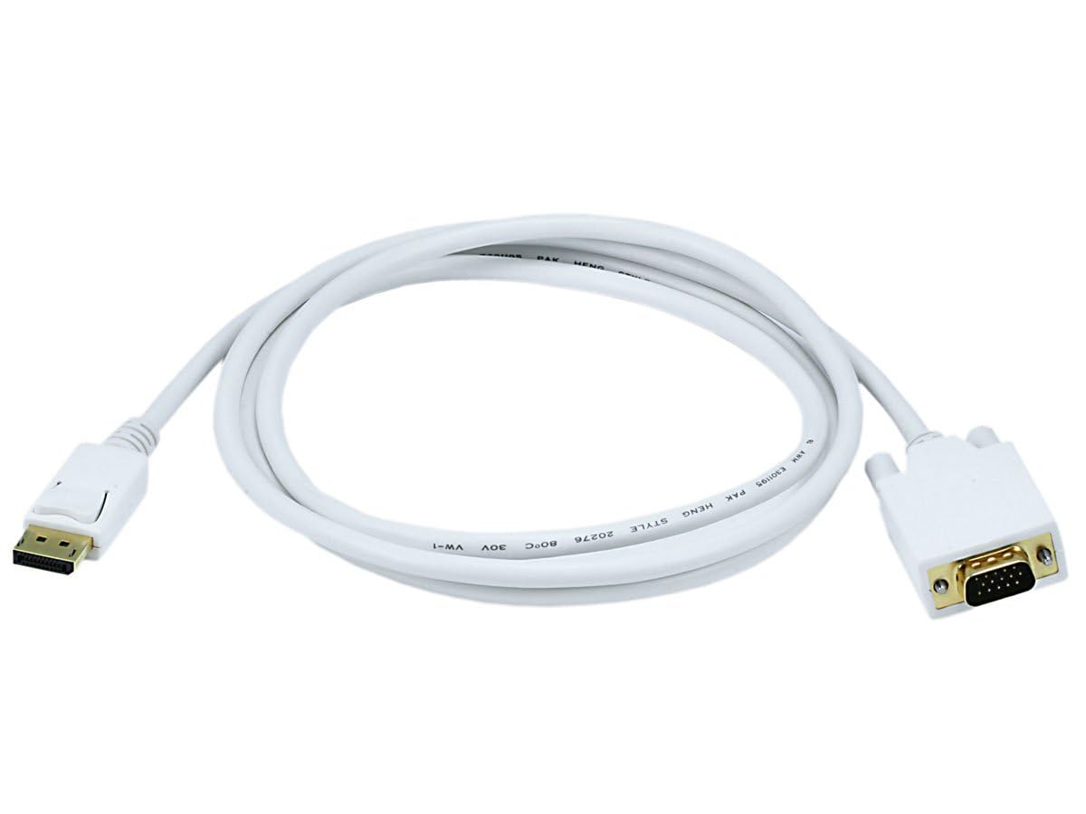 MONOPRICE DisplayPort to VGA Cable with Active Converter, 28AWG, Gold-Plated