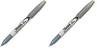 SHARPIE Br&s Permanent Marker, Fine Point, Nontoxic, Metallic Silver (39013) (Pack of 2) Silver 1 Count (Pack of 2)