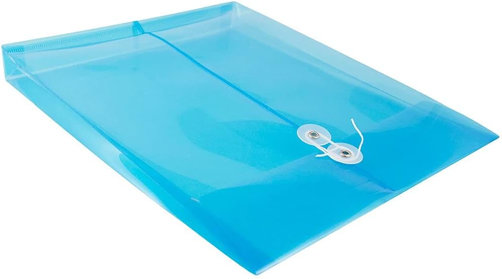 JAM PAPER Open-End Plastic Envelopes, Button & String