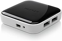 Belkin 4-Port Powered Desktop USB Hub with Support for USB-A, USB 2.0, and USB 1.1, Black and White