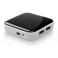 Belkin 4-Port Powered Desktop USB Hub with Support for USB-A, USB 2.0, and USB 1.1, Black and White