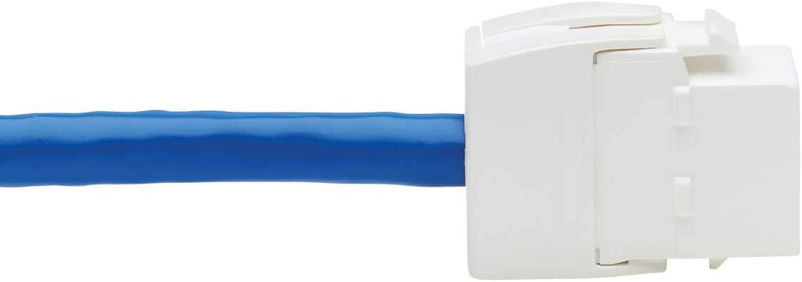 Tripp Lite Cat6 Keystone Jack Cable Assembly, Unshielded Ethernet Extension Network Cable, PoE+, RJ45 M/F, 18 in