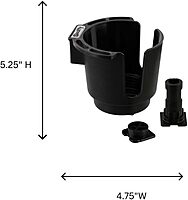Scotty #311-BK Cup Holder with Rod Holder Post and Bulkhead Black