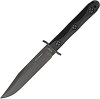 KA-BAR Ek Model 5 Bowie Fixed Blade Knife 6.875" Clip Point 1095 Cro-Van Parkerized Blade Glass Filled Nylon Handle Black