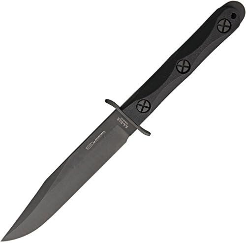 KA-BAR Ek Model 5 Bowie Fixed Blade Knife 6.875" Clip Point 1095 Cro-Van Parkerized Blade Glass Filled Nylon Handle Black