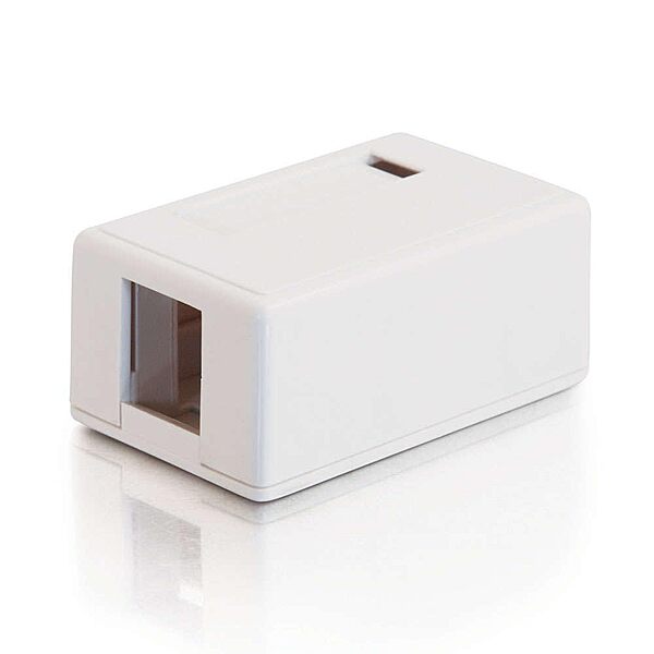 C2G 03831 1-Port Keystone Jack Surface Mount Box, White