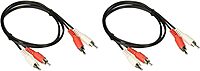 Legrand - C2G RCA Audio Cable, RCA Stereo Cable with Double Shielded Connectors, 3 Foot, Black, C2G 40463 (Pack of 2) Black 1 Count (Pack of 2)