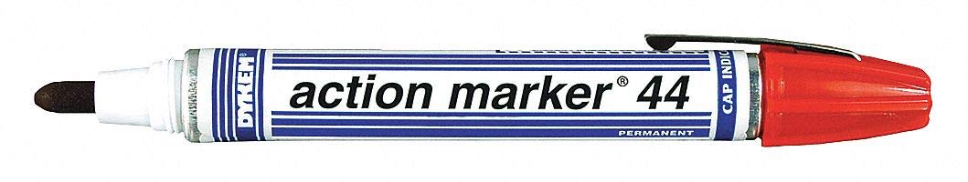 Dykem Action Marker 40027 Red Medium Marking Pen - 44002 [PRICE is per EACH]