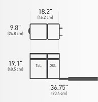 simplehuman Under-Cabinet and In-Cabinet Pull-Out Trash & Recycling Bin, Heavy-Duty Steel Frame
