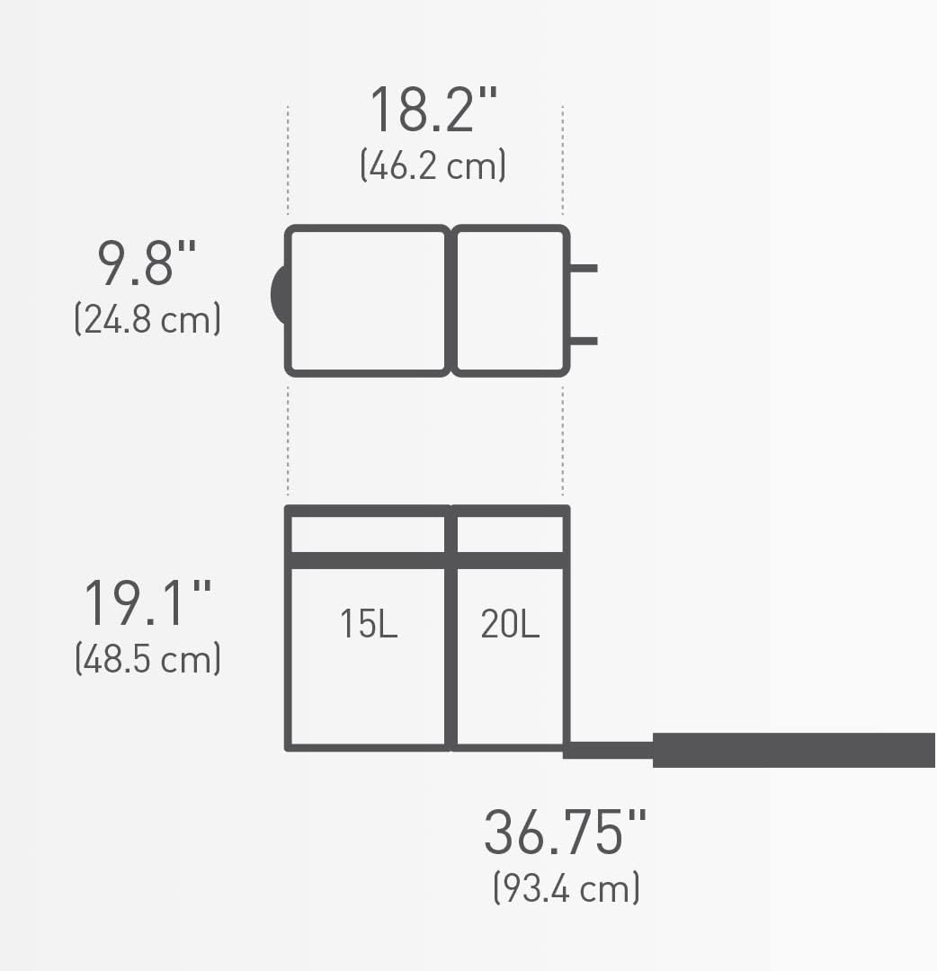 simplehuman Under-Cabinet and In-Cabinet Pull-Out Trash & Recycling Bin, Heavy-Duty Steel Frame