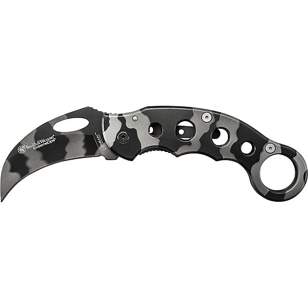 Smith & Wesson Extreme Ops CK32C 8in S.S. Karambit Folding Knife with 3in Hawkbill Blade and Stainless Steel Handle for Outdoor, Tactical, Survival and EDC