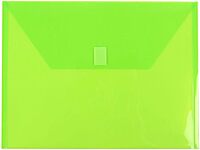 JAM PAPER Plastic Booklet Envelopes with Hook & Loop Closure - Pack of 12