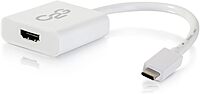 C2G USB Adapter, HDMI Adapter, 4K, USB C to HDMI, Audio/Video Adapter Converter, White, 8 Inches, Cables to Go 29475