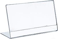 Azar Displays Acrylic L-Shaped Sign Holders, Clear - Pack of 10