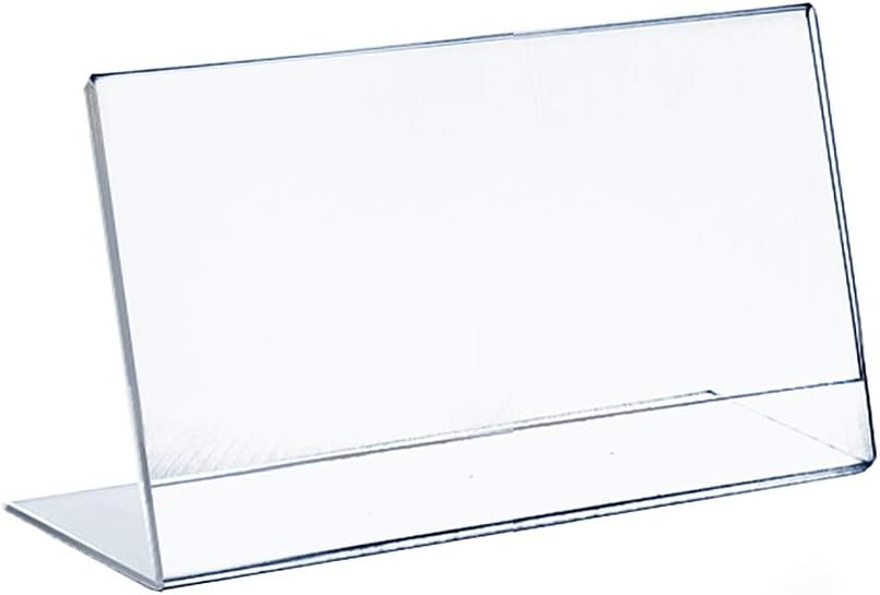 Azar Displays Acrylic L-Shaped Sign Holders, Clear - Pack of 10