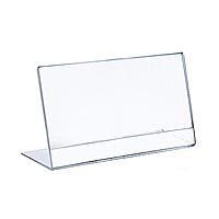 Azar Displays Acrylic L-Shaped Sign Holders, Clear - Pack of 10