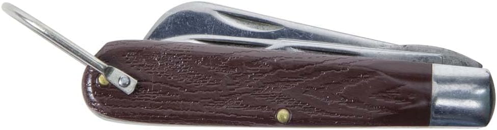 Klein Tools 1550-6 3 Blade Pocket Knife with Screwdriver 3-Blade Curved Sheepfoot, Standard Spearpoint