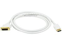 Monoprice 6ft 28AWG DisplayPort to DVI Cable - White (2 Pack)
