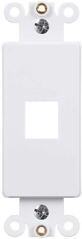 Monoprice Decor Insert for Keystone - 1-Port, 4"x1.4"x0.25", with Screws, White