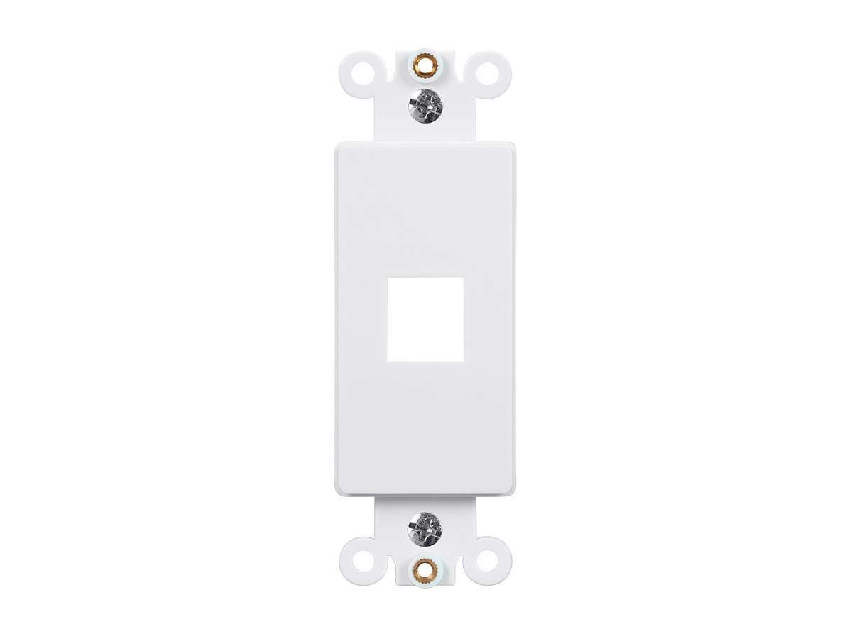 Monoprice Decor Insert for Keystone - 1-Port, 4"x1.4"x0.25", with Screws, White
