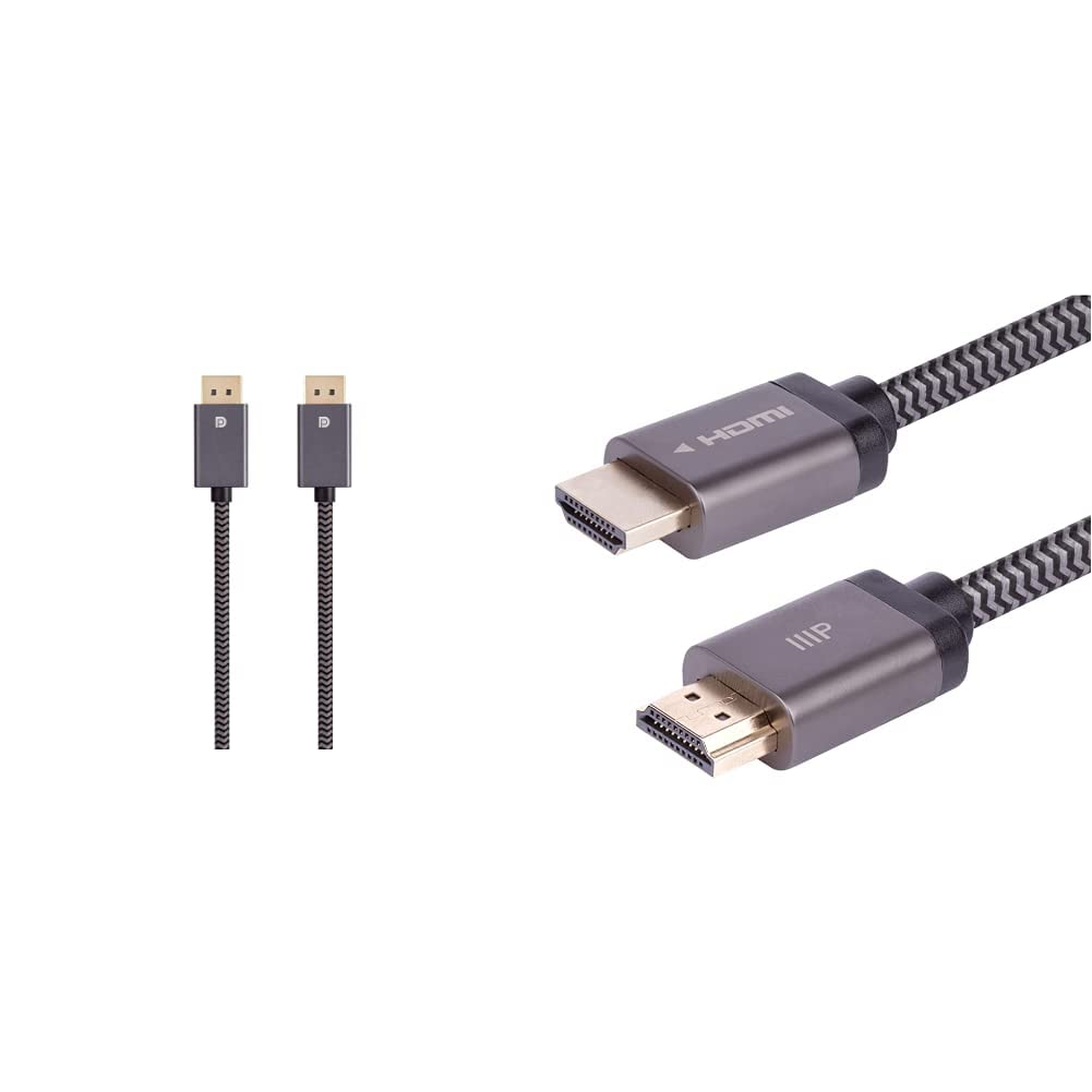 Monoprice DisplayPort 1.4 EasyPlug Nylon Braided Cable