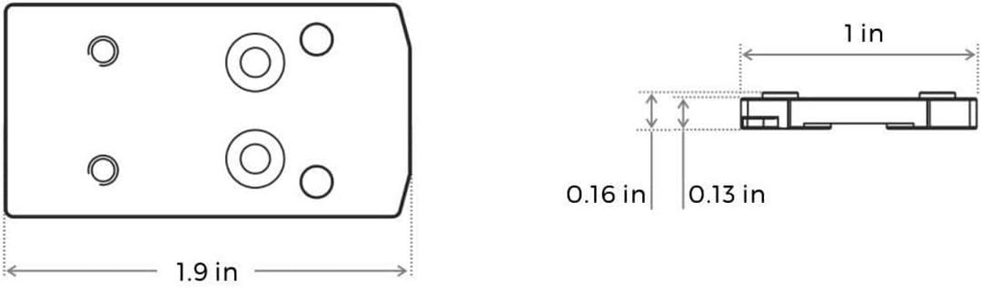 Holosun 407/507 K Adapter Compatible with Glock MOS, 7075 T6 Aluminum, Black Anodized, Easy Install