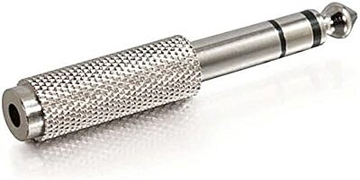 C2G/ Cables To Go 40639 1/4 Inch Stereo Male to 3.5mm Stereo Female Adapter, TAA Compliant, Silver